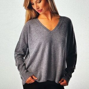 100% Cashmere V-Neck Boyfriend Sweater from Cashmere Boutique